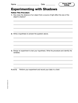 Science Skill: Experimenting with Shadows